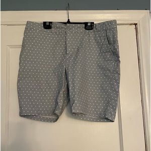 2 for $10.  GAP Khaki shorts in blue w white polka dots.
